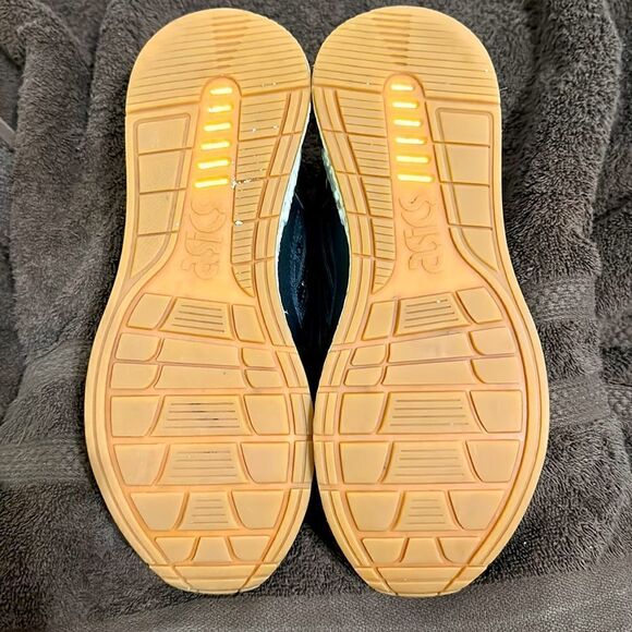 Asics Gel Lyte Black Leather Athletic Shoes Sz 6.5 - Picture 7 of 7